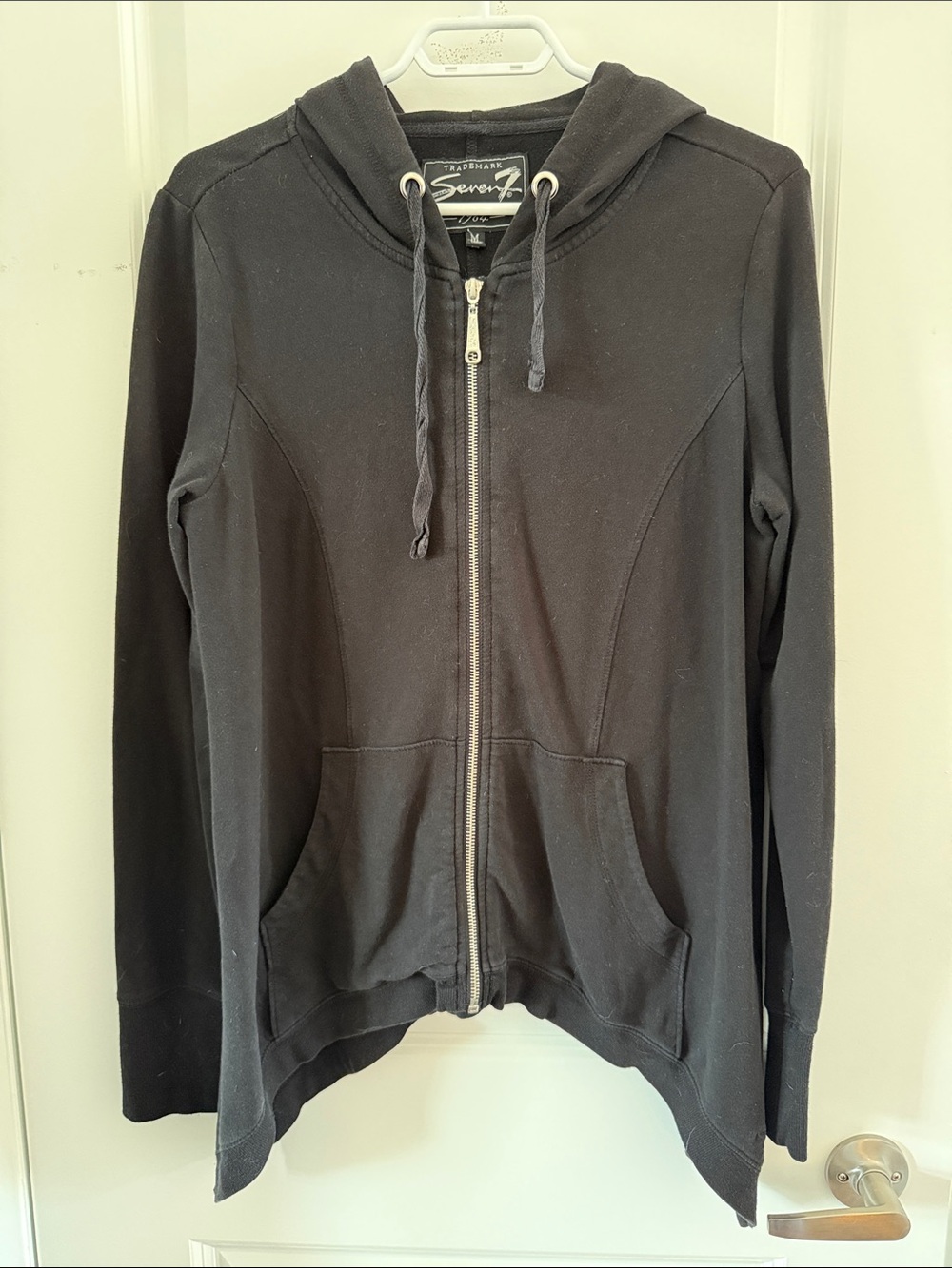 Vintage Seven7 Women's Black Full-Zip Hooded Utility hoodie